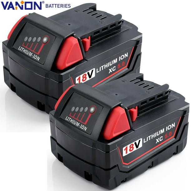 2x 18V For Milwaukee M18 48-11-1828 48-11-1850 M18B5 Lithium Ion Compact Battery